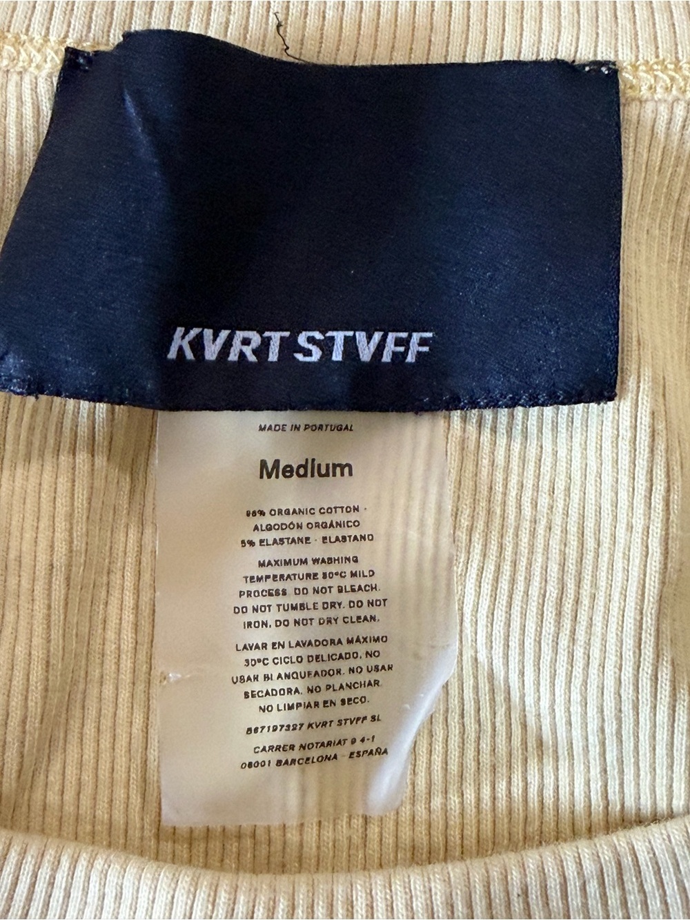 Kurt Stiff Yellow Ribbed Tank Top - Picture 3 of 7